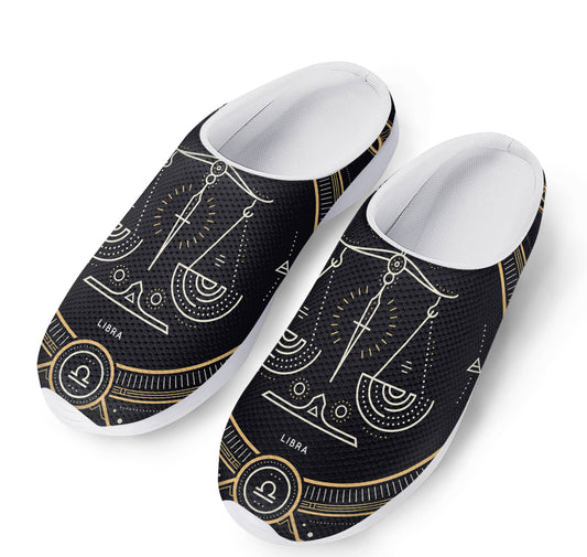Vintage Libra Zodiac Sign Print Mesh Casual Shoes