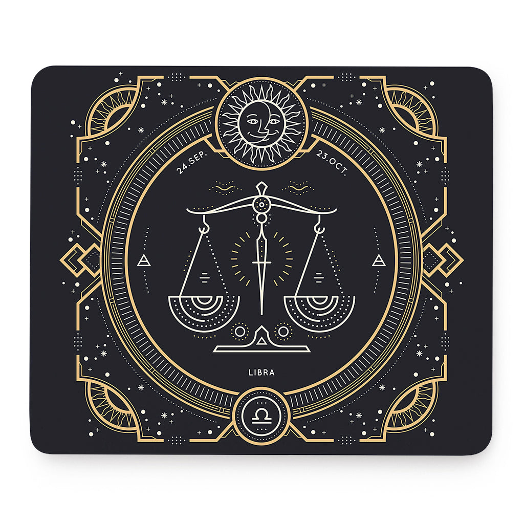 Vintage Libra Zodiac Sign Print Mouse Pad