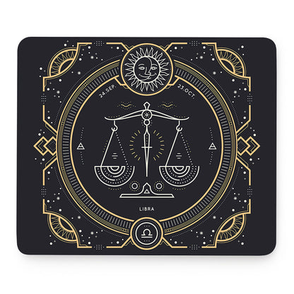 Vintage Libra Zodiac Sign Print Mouse Pad