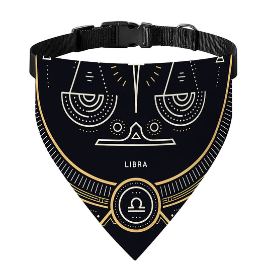 Vintage Libra Zodiac Sign Print Over The Collar Dog Bandana