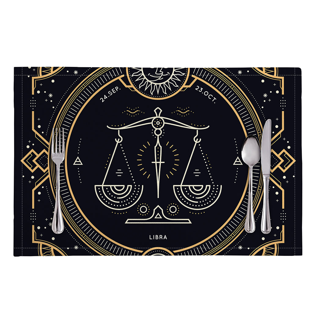 Vintage Libra Zodiac Sign Print Placemat