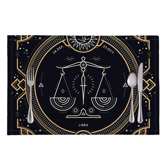 Vintage Libra Zodiac Sign Print Placemat