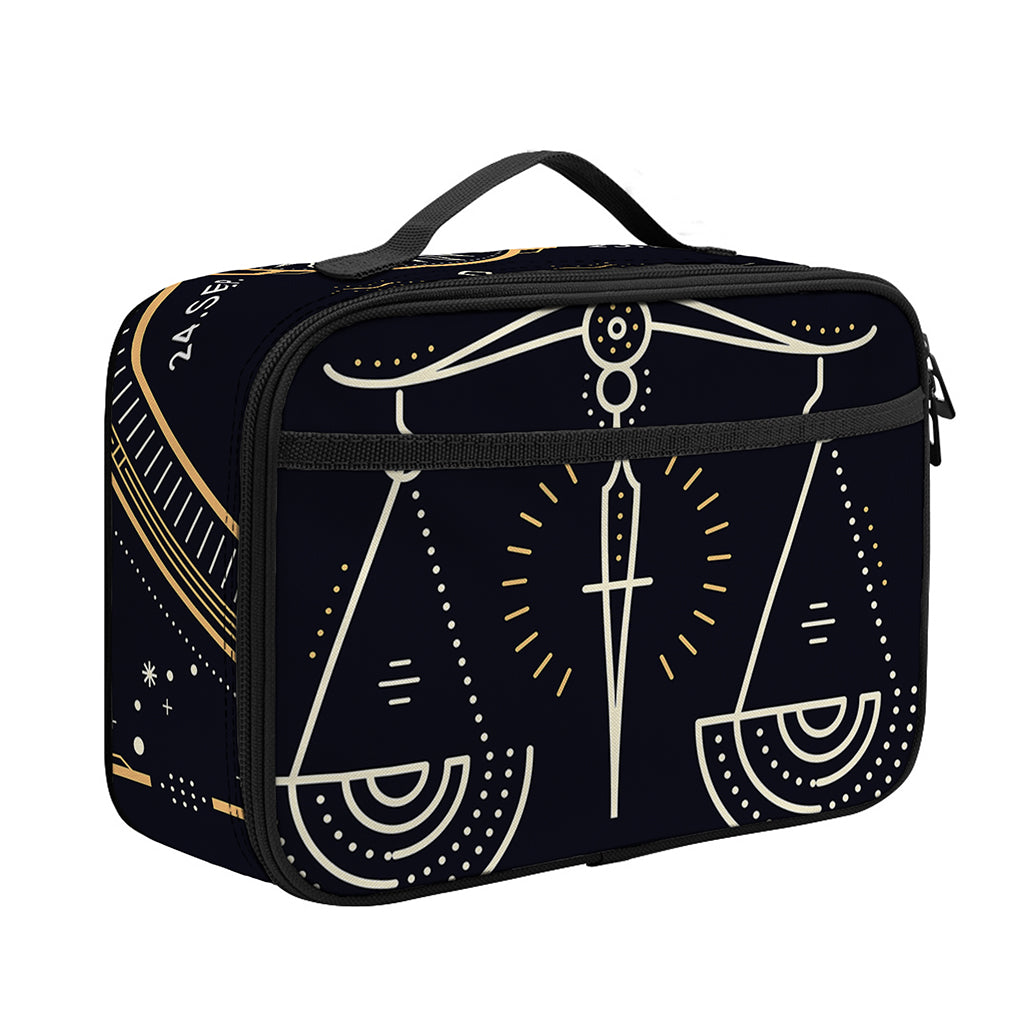 Vintage Libra Zodiac Sign Print Portable Lunch Bag