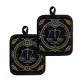 Vintage Libra Zodiac Sign Print Pot Holders