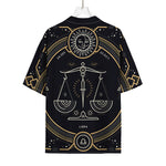 Vintage Libra Zodiac Sign Print Rayon Hawaiian Shirt