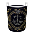 Vintage Libra Zodiac Sign Print Round Laundry Basket