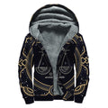 Vintage Libra Zodiac Sign Print Sherpa Lined Zip Up Hoodie