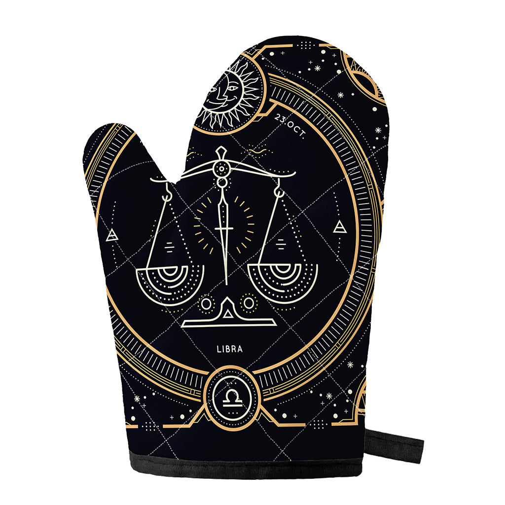 Vintage Libra Zodiac Sign Print Single Oven Mitt