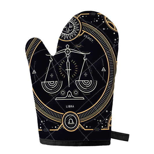 Vintage Libra Zodiac Sign Print Single Oven Mitt