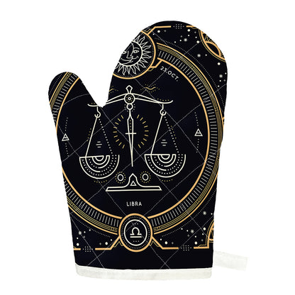 Vintage Libra Zodiac Sign Print Single Oven Mitt