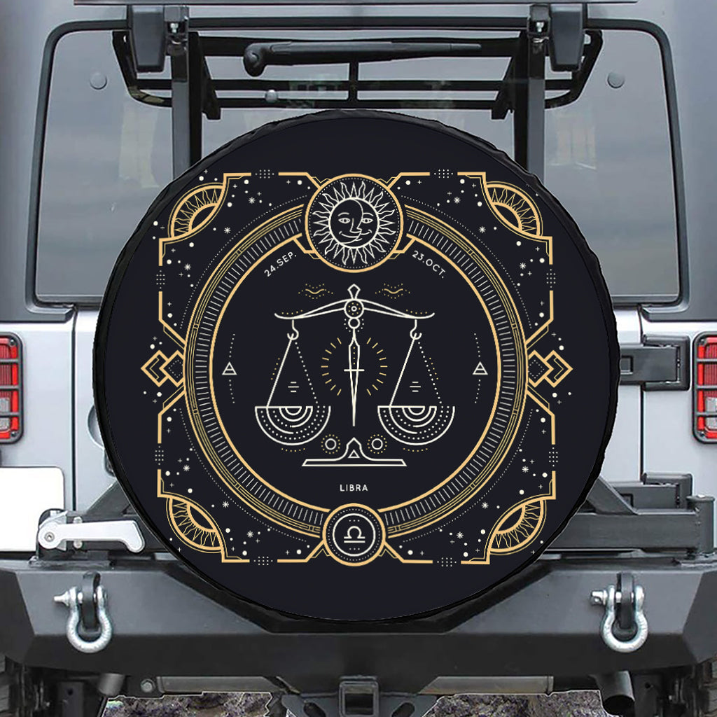 Vintage Libra Zodiac Sign Print Tire Cover