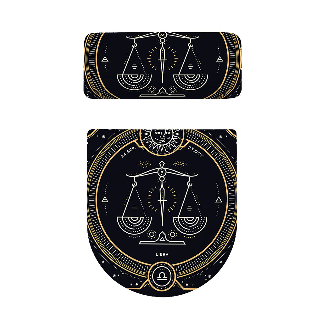 Vintage Libra Zodiac Sign Print Toilet Lid And Tank Cover Set