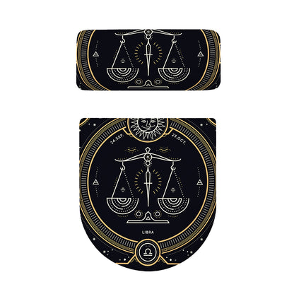Vintage Libra Zodiac Sign Print Toilet Lid And Tank Cover Set