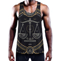 Vintage Libra Zodiac Sign Print Men's Workout Tank Top