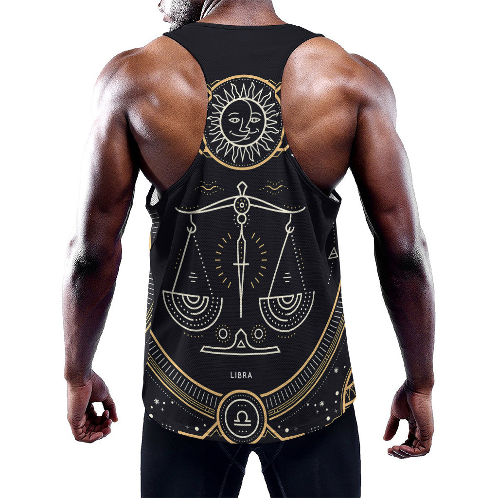 Vintage Libra Zodiac Sign Print Training Tank Top