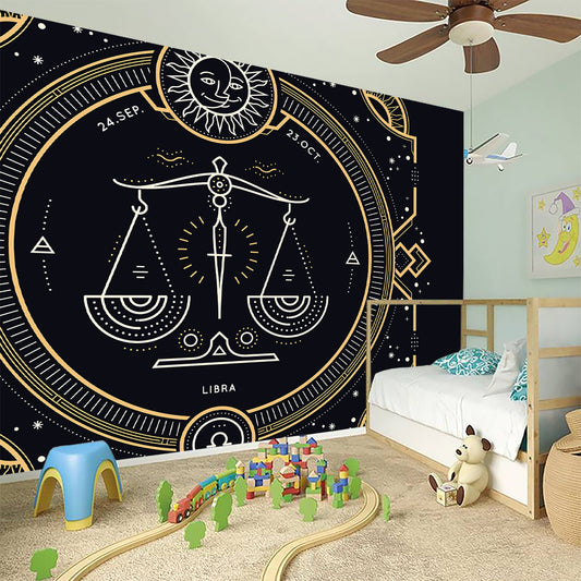 Vintage Libra Zodiac Sign Print Wall Sticker