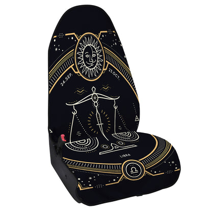 Vintage Libra Zodiac Sign Print Waterproof Car Seat Cover