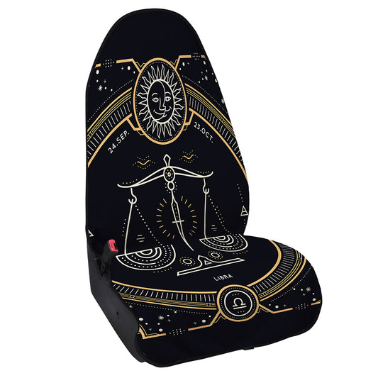 Vintage Libra Zodiac Sign Print Waterproof Car Seat Cover
