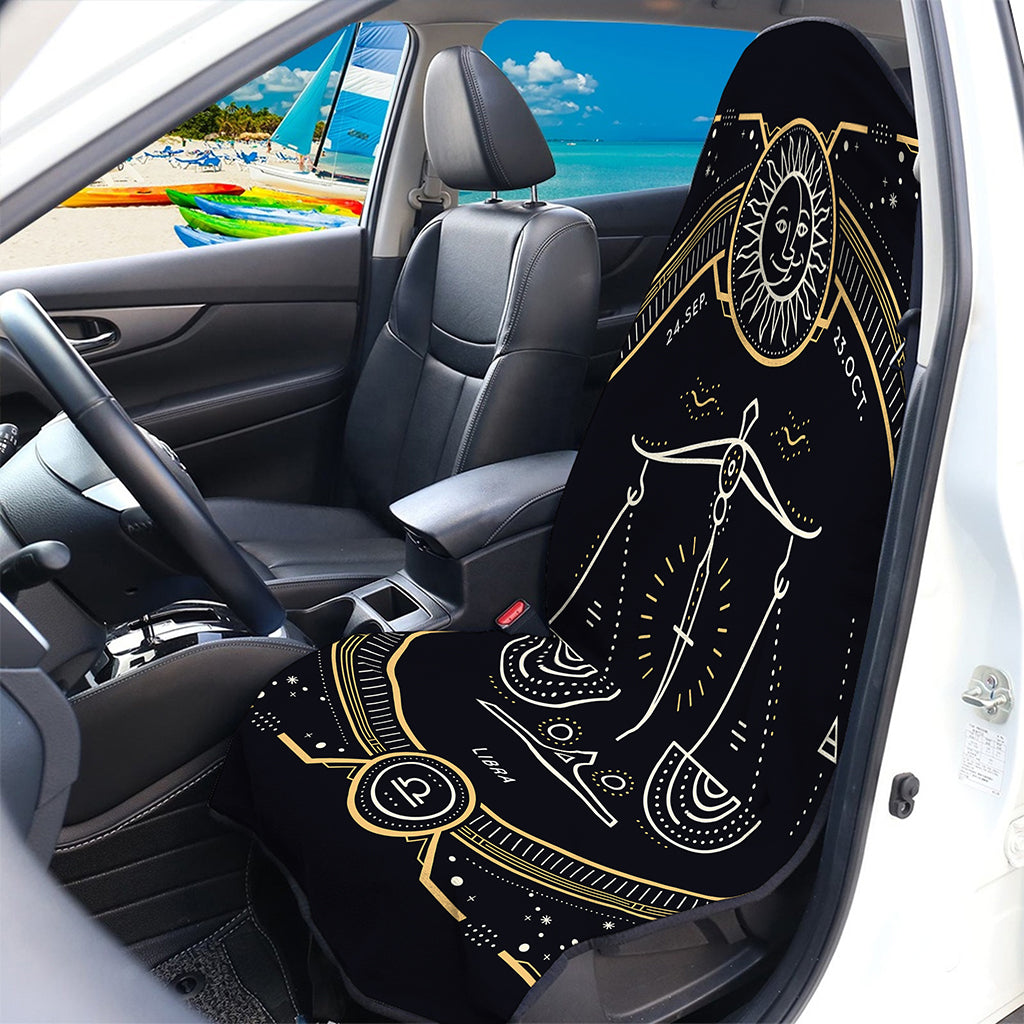 Vintage Libra Zodiac Sign Print Waterproof Car Seat Cover