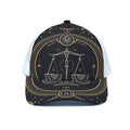 Vintage Libra Zodiac Sign Print White Mesh Trucker Hat