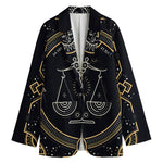 Vintage Libra Zodiac Sign Print Women's Blazer