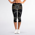 Vintage Libra Zodiac Sign Print Women's Capri Leggings