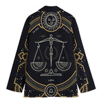 Vintage Libra Zodiac Sign Print Women's Cotton Blazer