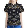 Vintage Libra Zodiac Sign Print Women's Polo Shirt