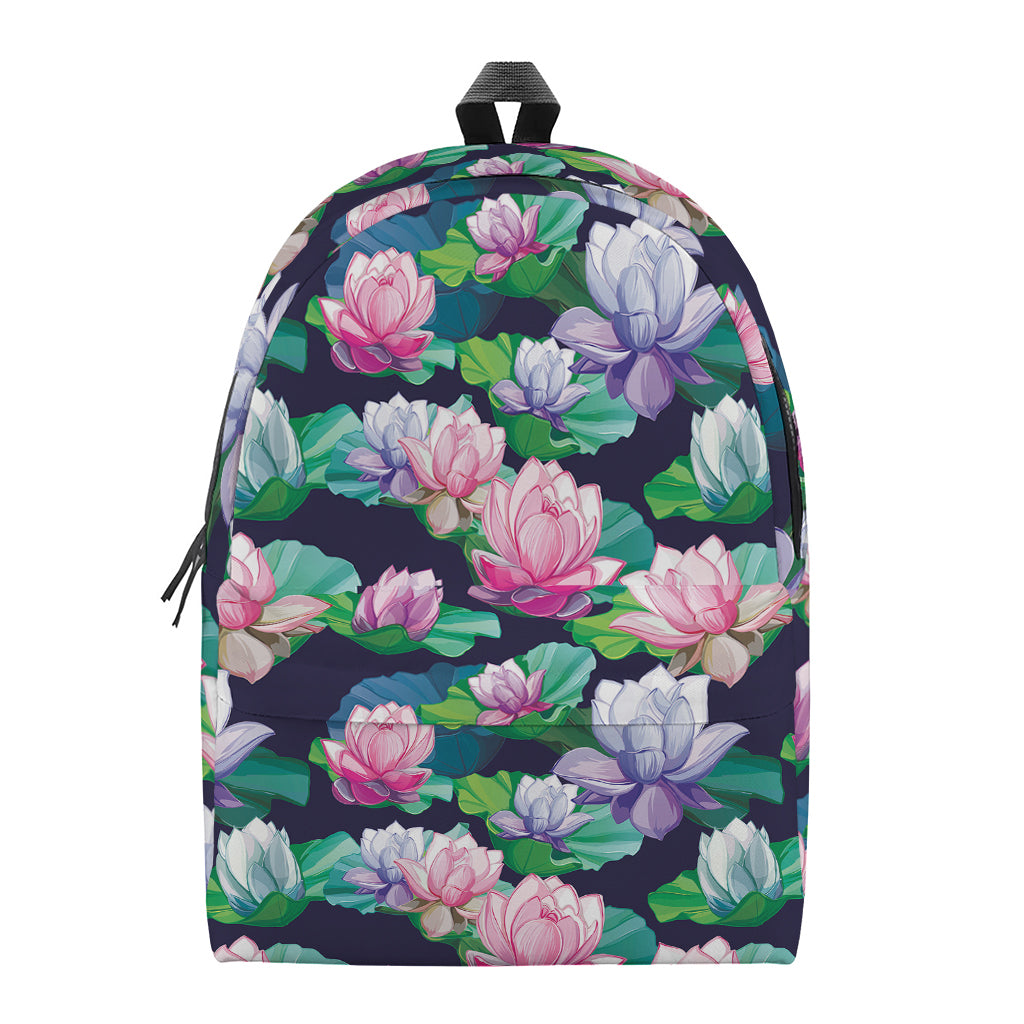 Vintage Lotus Floral Print Backpack