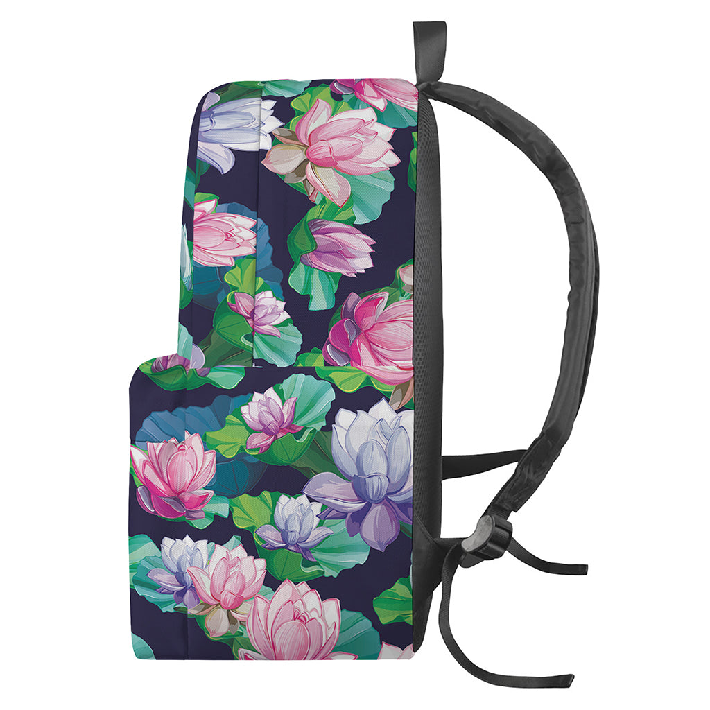 Vintage Lotus Floral Print Backpack