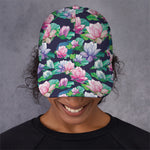 Vintage Lotus Floral Print Baseball Cap