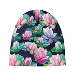 Vintage Lotus Floral Print Beanie