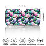 Vintage Lotus Floral Print Car Windshield Sun Shade