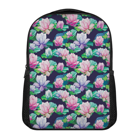 Vintage Lotus Floral Print Casual Backpack