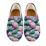 Vintage Lotus Floral Print Casual Shoes