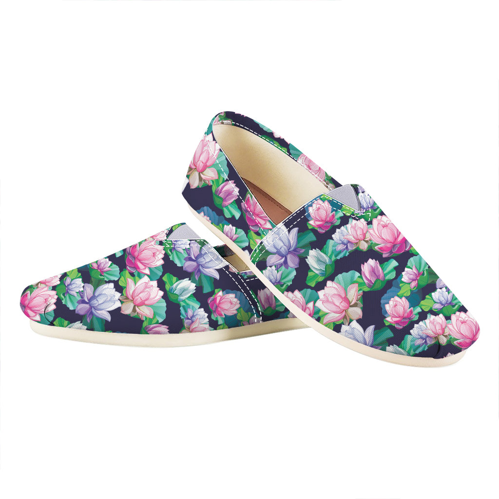 Vintage Lotus Floral Print Casual Shoes