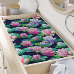 Vintage Lotus Floral Print Changing Pad Cover
