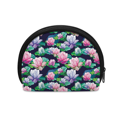 Vintage Lotus Floral Print Coin Purse