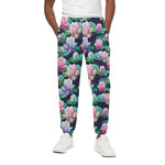 Vintage Lotus Floral Print Cotton Pants