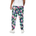 Vintage Lotus Floral Print Cotton Pants