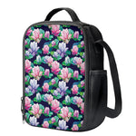 Vintage Lotus Floral Print Crossbody Lunch Bag