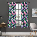 Vintage Lotus Floral Print Grommet Curtain Panels