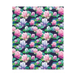 Vintage Lotus Floral Print Curtain