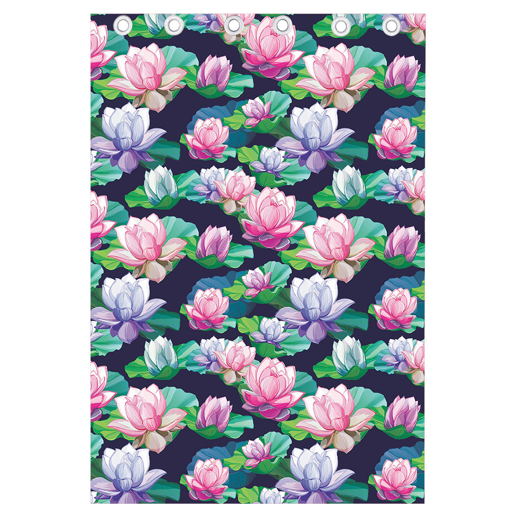 Vintage Lotus Floral Print Curtain