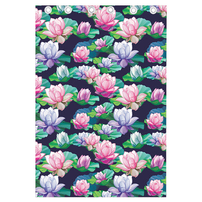 Vintage Lotus Floral Print Curtain