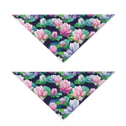 Vintage Lotus Floral Print Dog Bandana