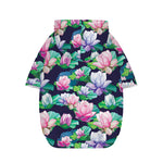 Vintage Lotus Floral Print Dog Zip Up Hoodie