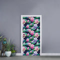 Vintage Lotus Floral Print Door Sticker