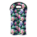 Vintage Lotus Floral Print Double Neoprene Wine Tote