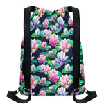Vintage Lotus Floral Print Drawstring Backpack